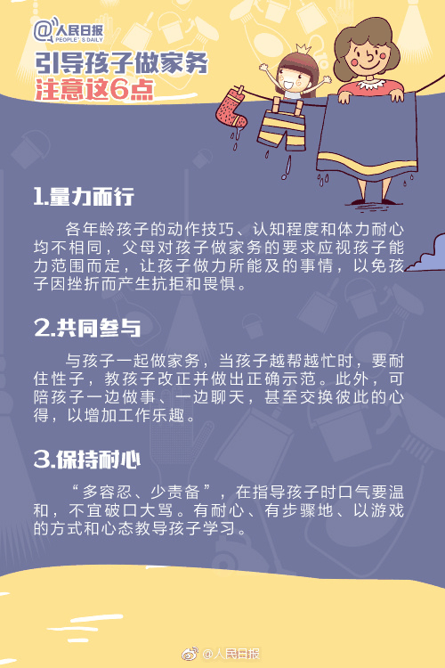 人民日?qǐng)?bào)：1-13歲孩子學(xué)做家務(wù)年齡表，舍不得用孩子才害了他！暑假動(dòng)起來！